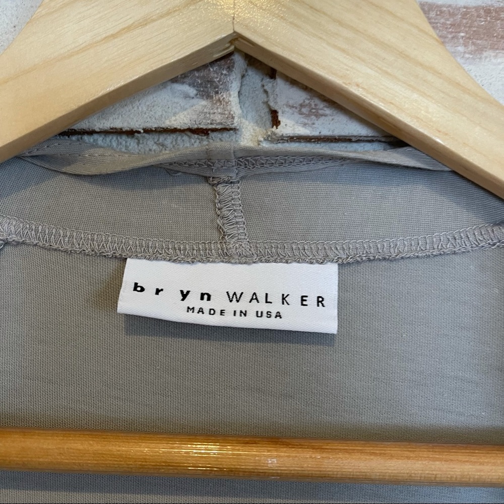 Bryn Walker duster cotton cardigan green gray - Picture 3 of 5